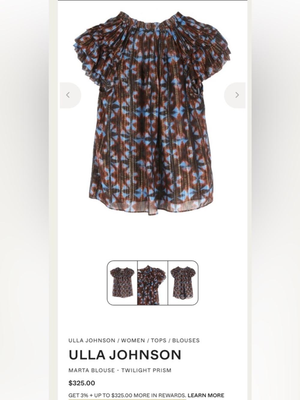 Ulla Johnson Marta Blouse- Twilight Prism - Picture 2 of 8